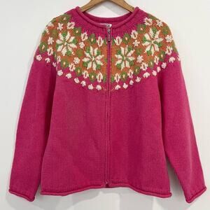 Vintage PBJ Sport Pink Fairisle Sweater Size Large